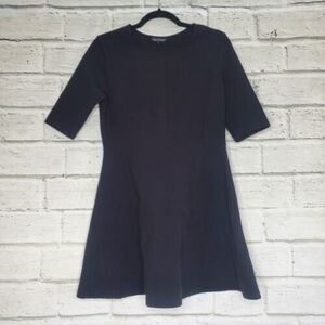 TopShop Black Short Sleeve Thermal Skater Fit & Flare Dress Sz US 8 EUR 40 UK 12